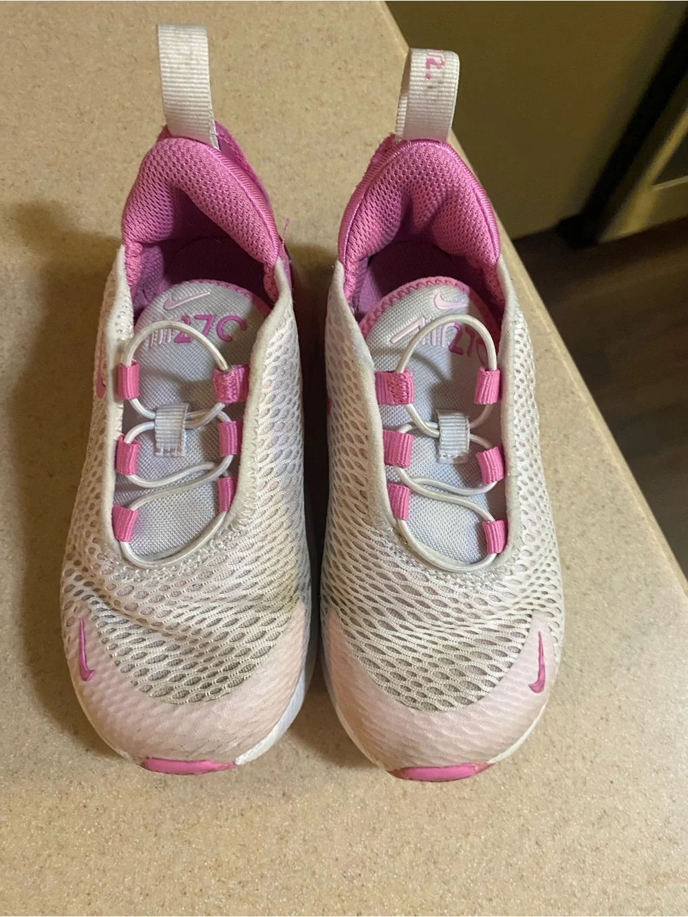 Nike Kids White and Pink Slip-On Sneakers